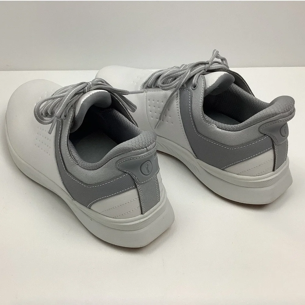 Orthofeet 28002 Mens 9.5 4E X-Wide White Grey Leather Orthopedic Walking Shoes